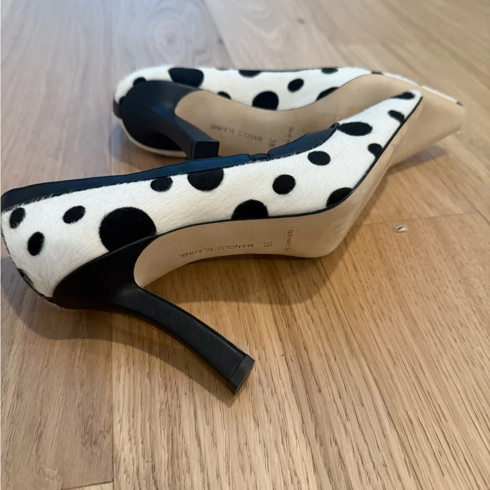 NEW Manolo Blahnik Calf hair Dot Women's Pumps 38 - Picture 5 of 7